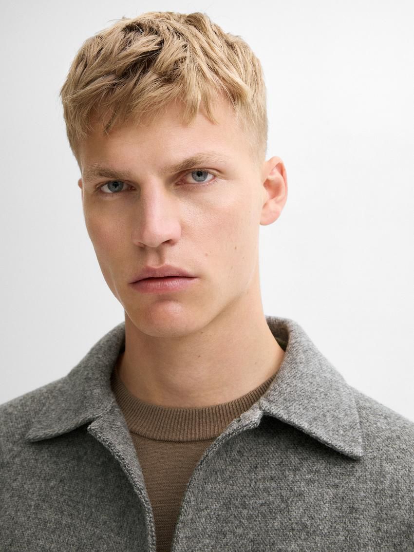 Massimo Dutti Wool Double-faced Men Jacket Grey | US-EF7348910