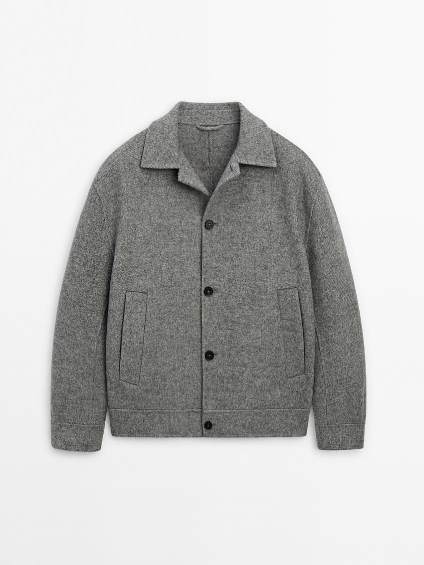 Massimo Dutti Wool Double-faced Men Jacket Grey | US-EF7348910