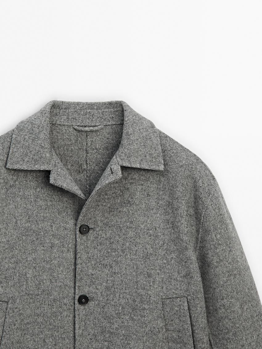 Massimo Dutti Wool Double-faced Men Jacket Grey | US-EF7348910