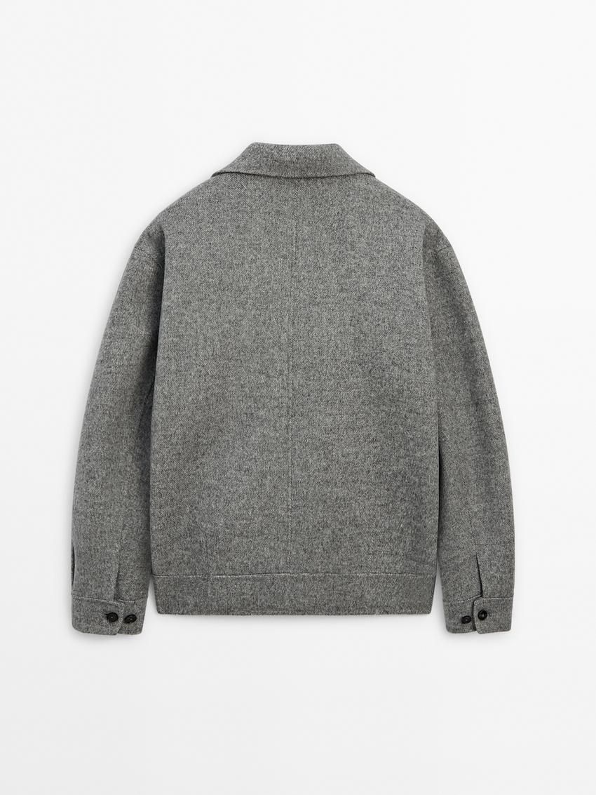 Massimo Dutti Wool Double-faced Men Jacket Grey | US-EF7348910