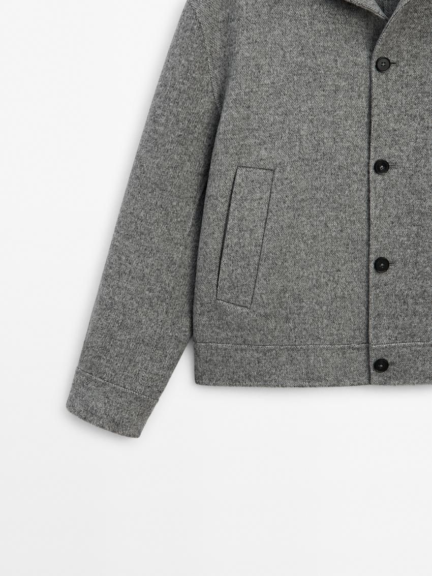 Massimo Dutti Wool Double-faced Men Jacket Grey | US-EF7348910