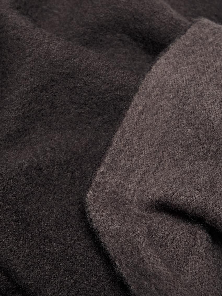 Massimo Dutti Wool Double-faced Women Scarf Dark Brown | US-TC2415703