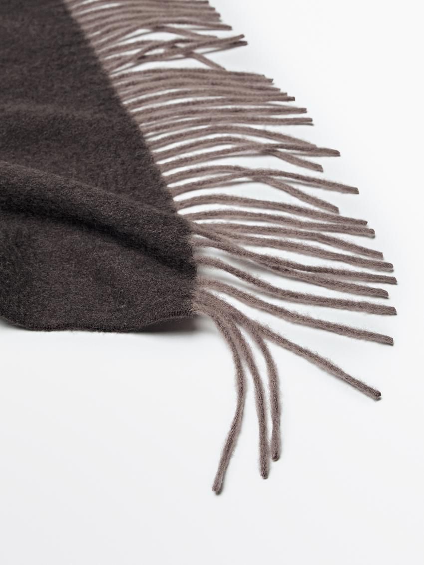 Massimo Dutti Wool Double-faced Women Scarf Dark Brown | US-TC2415703
