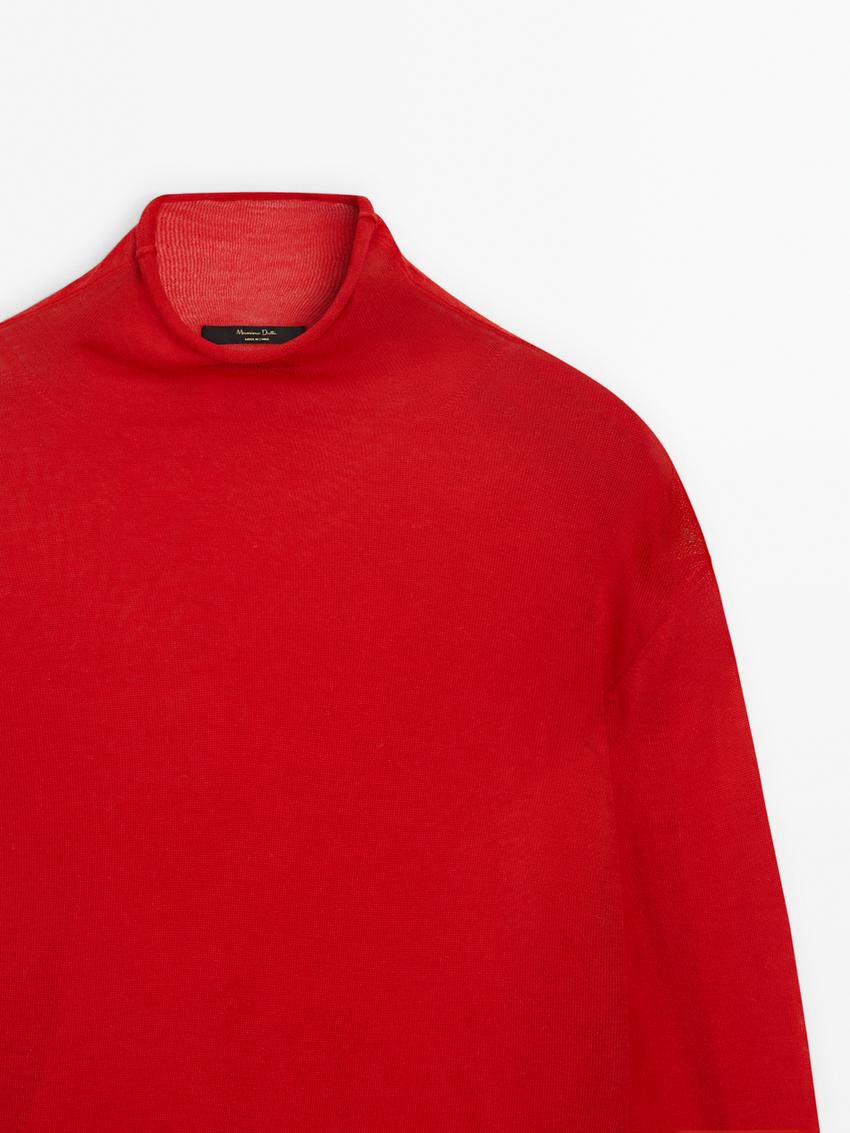Massimo Dutti Wool Extra-fine Knit Women Sweater Red | US-MY5749086