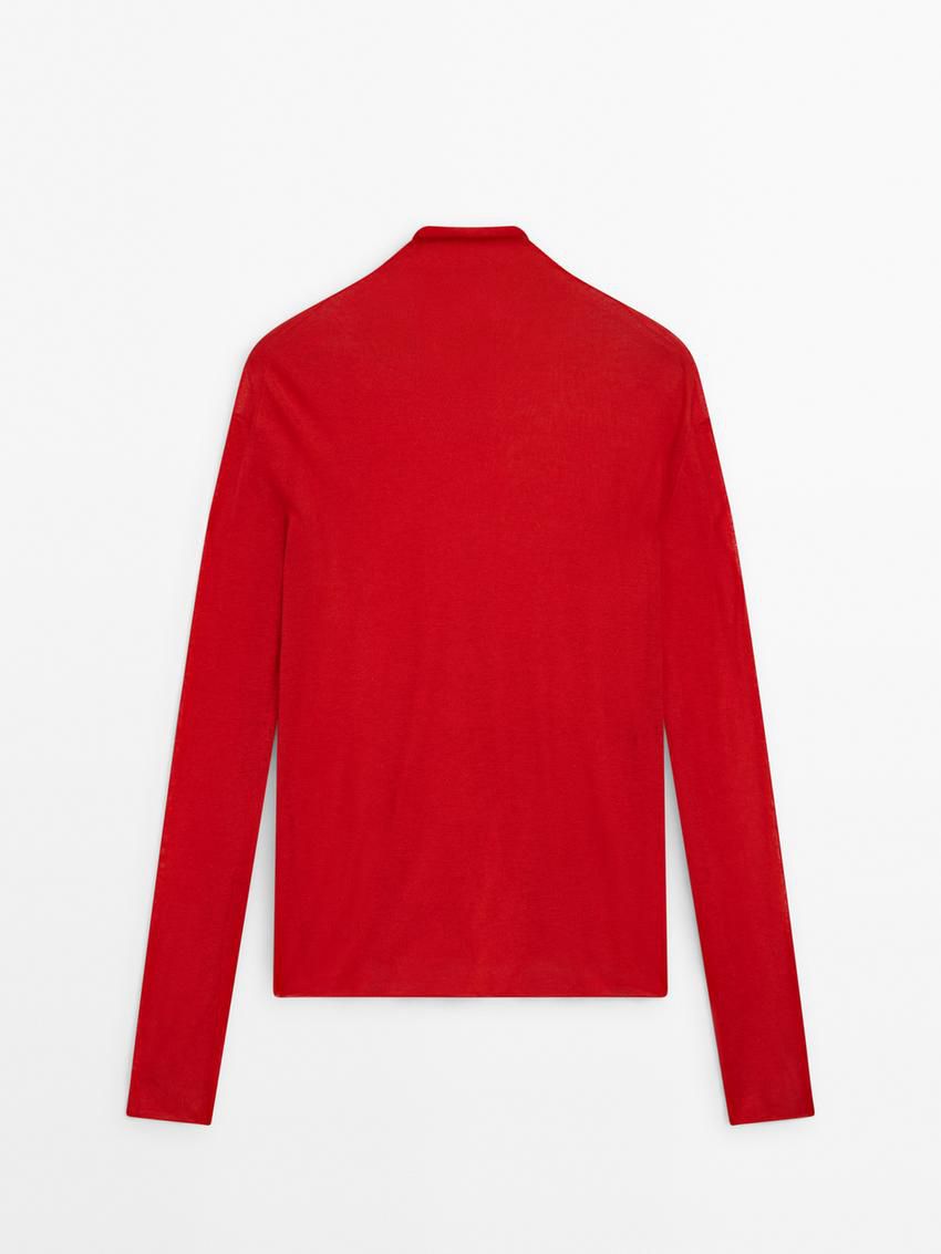 Massimo Dutti Wool Extra-fine Knit Women Sweater Red | US-MY5749086