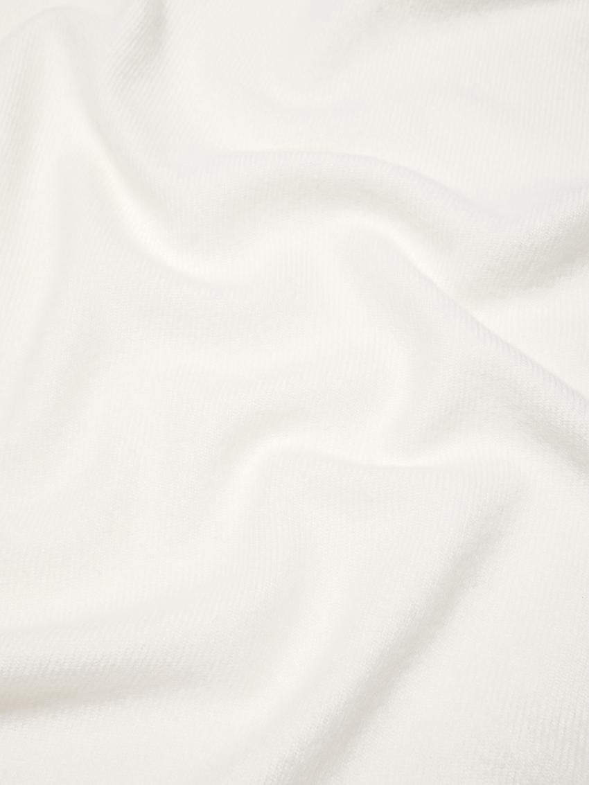 Massimo Dutti Wool Fringed Women Scarf Cream | US-UL7581643