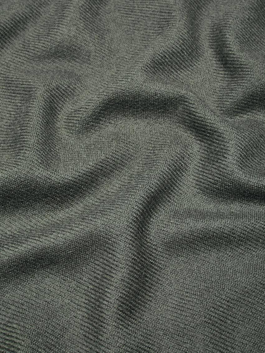Massimo Dutti Wool Fringed Women Scarf Dark Green | US-BA9217635