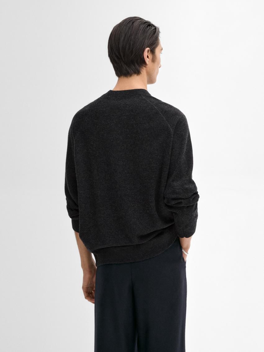 Massimo Dutti Wool Knit Men Sweater Dark Grey | US-GU1625780