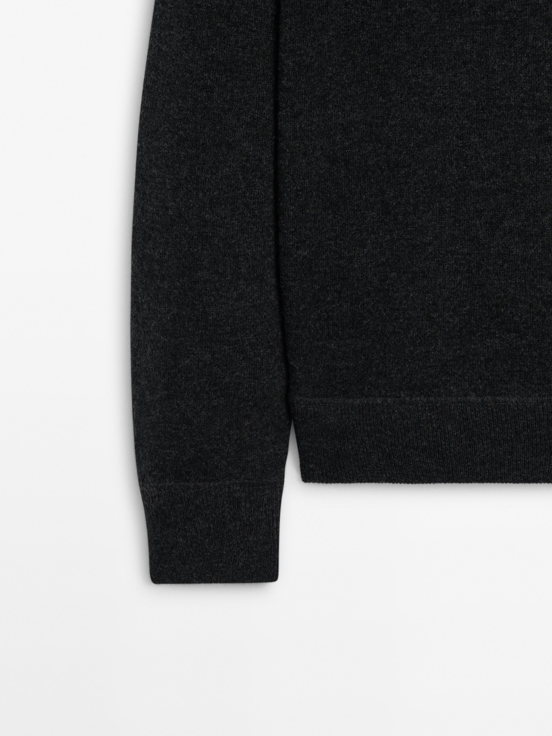 Massimo Dutti Wool Knit Men Sweater Dark Grey | US-GU1625780