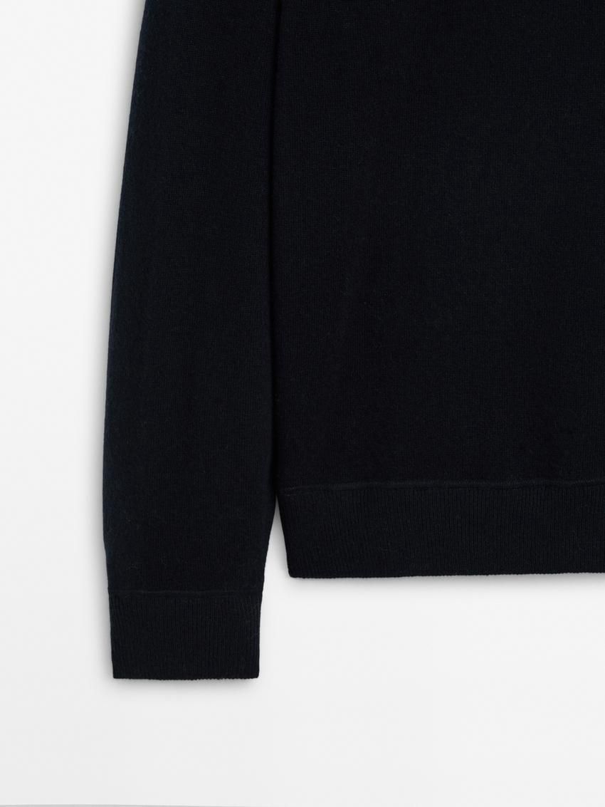 Massimo Dutti Wool Knit Men Sweater Navy | US-SL3614870