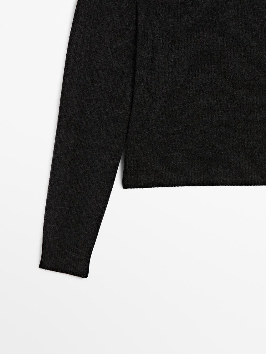 Massimo Dutti Wool Knit Women Sweater Black | US-PO2714635