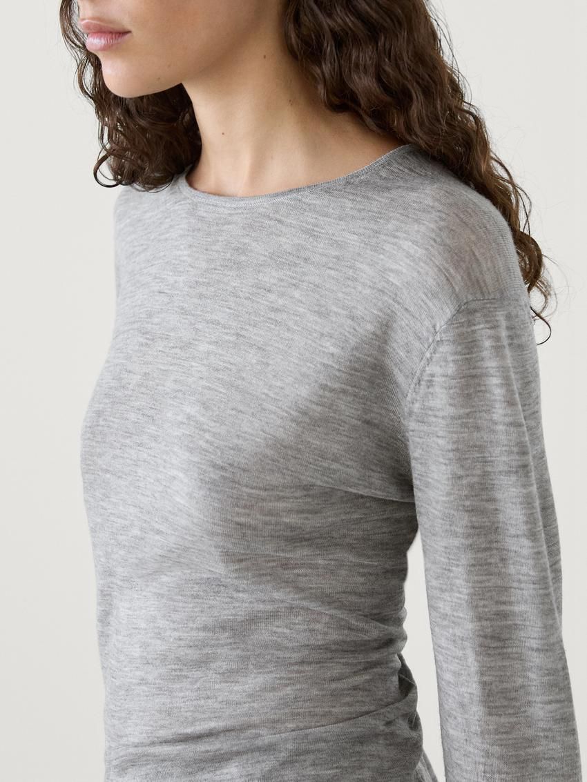 Massimo Dutti Wool Knit Women Sweater Grey | US-MW3867510
