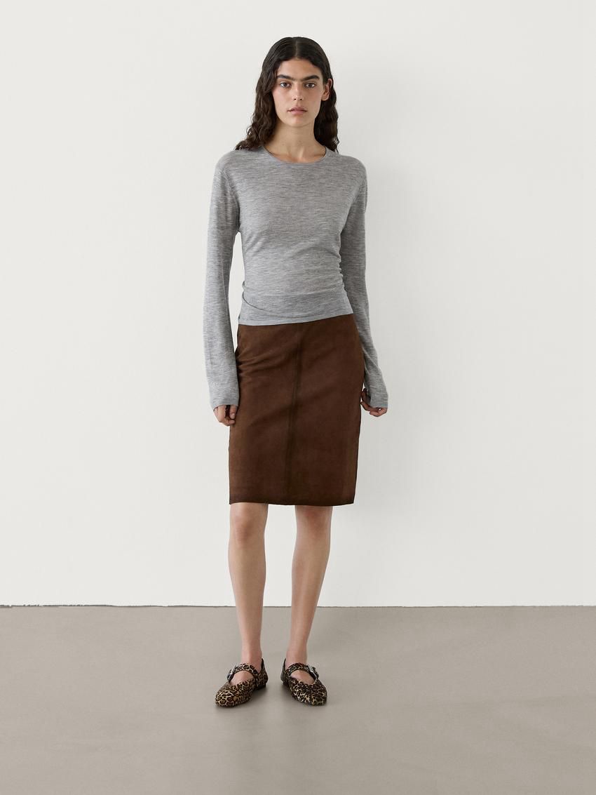 Massimo Dutti Wool Knit Women Sweater Grey | US-MW3867510