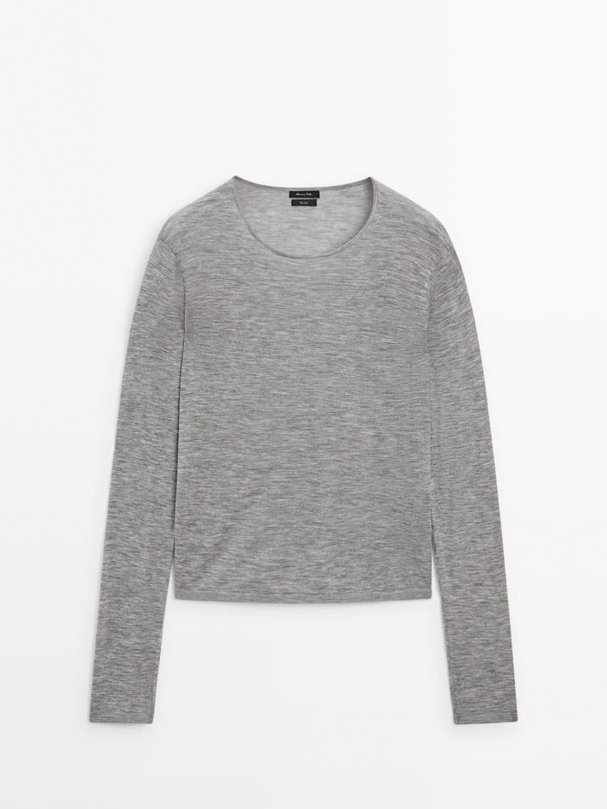 Massimo Dutti Wool Knit Women Sweater Grey | US-MW3867510