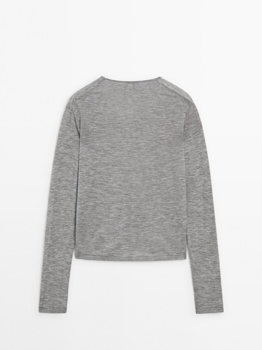 Massimo Dutti Wool Knit Women Sweater Grey | US-MW3867510