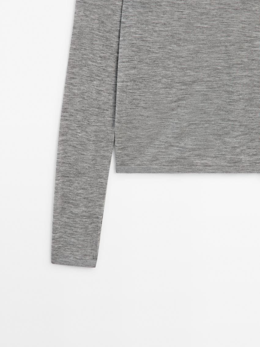 Massimo Dutti Wool Knit Women Sweater Grey | US-MW3867510