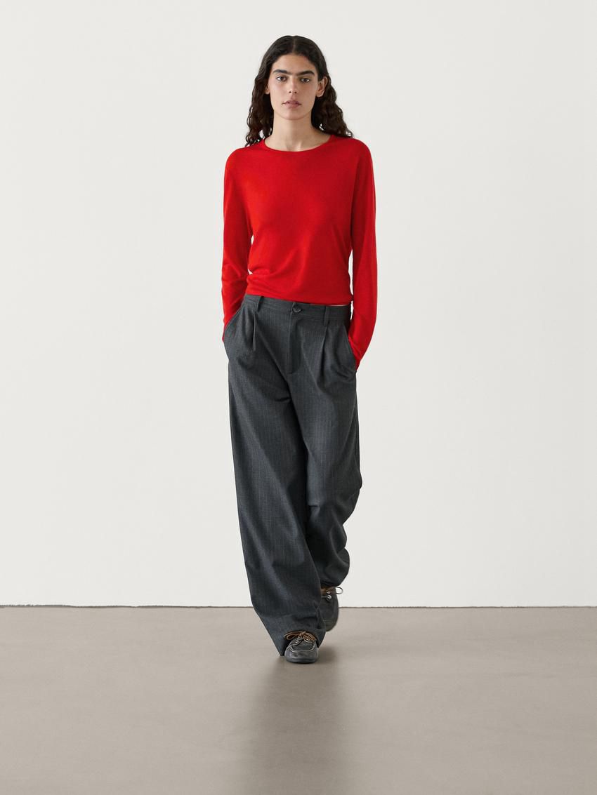 Massimo Dutti Wool Knit Women Sweater Red | US-OJ5267089