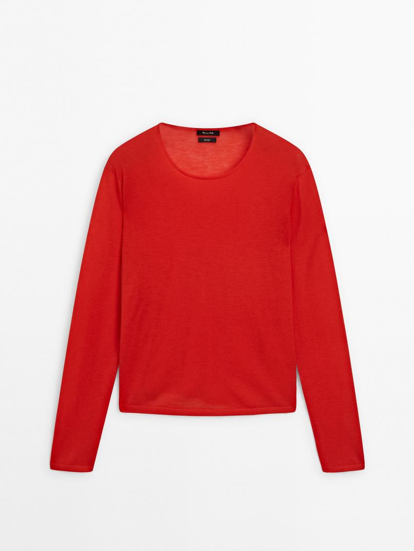 Massimo Dutti Wool Knit Women Sweater Red | US-OJ5267089