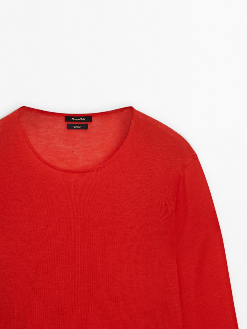 Massimo Dutti Wool Knit Women Sweater Red | US-OJ5267089