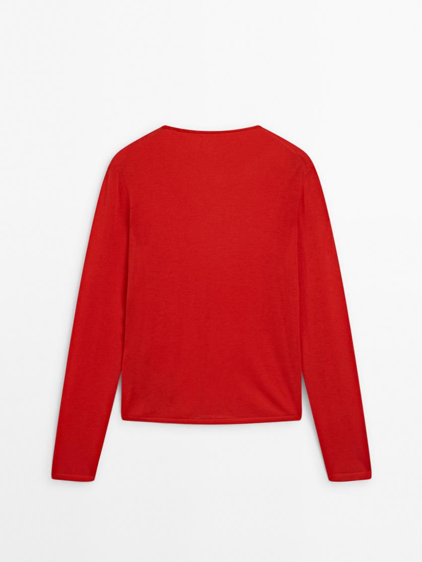 Massimo Dutti Wool Knit Women Sweater Red | US-OJ5267089