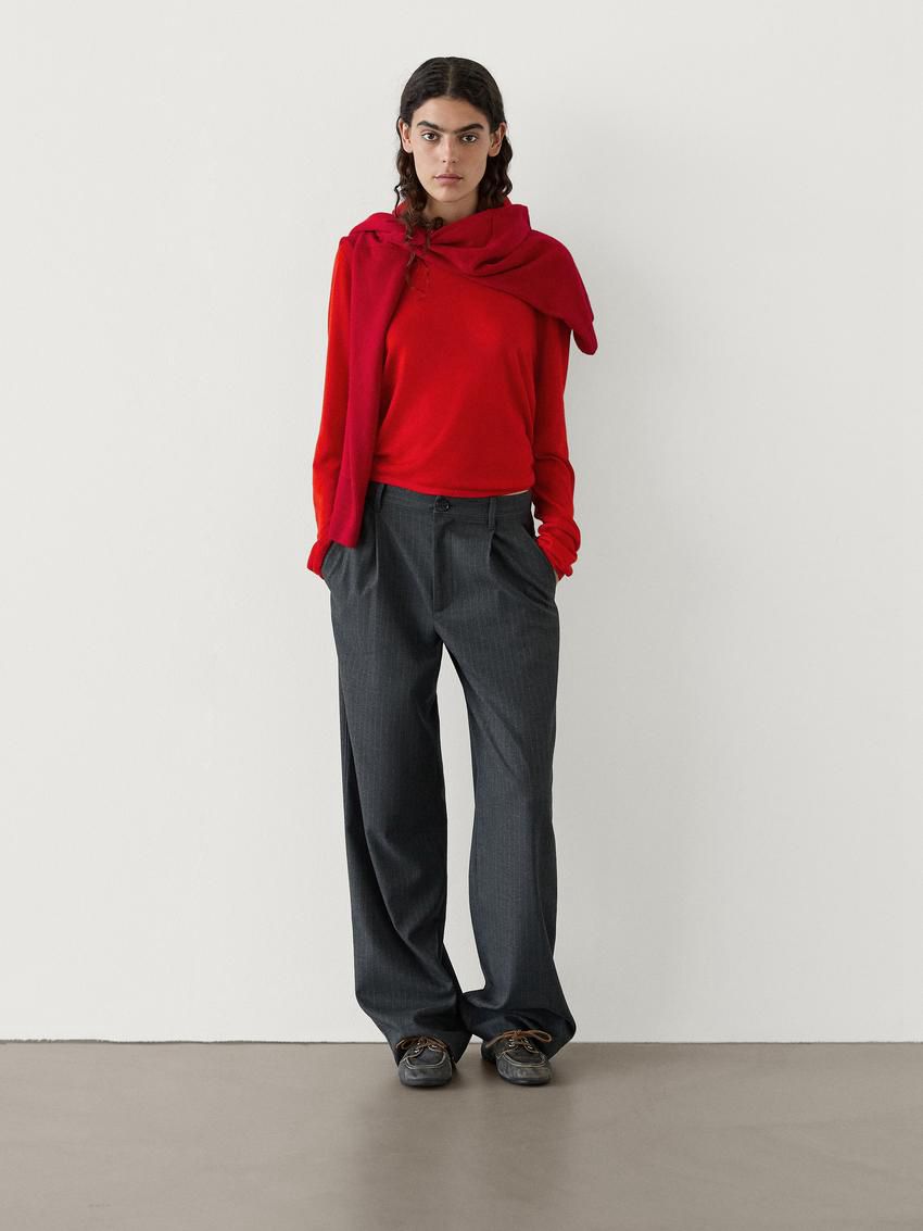 Massimo Dutti Wool Knit Women Sweater Red | US-OJ5267089