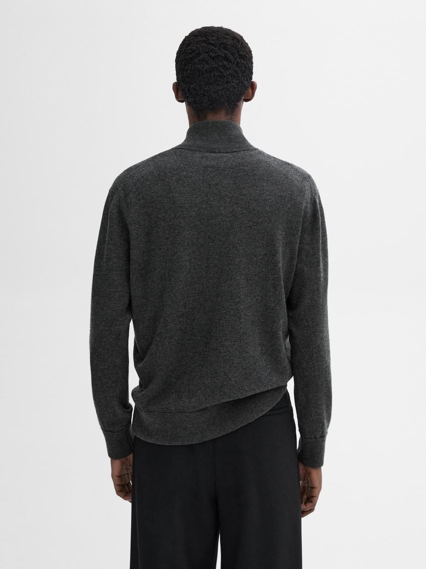 Massimo Dutti Wool Men Cardigan Dark Grey | US-RN7193502