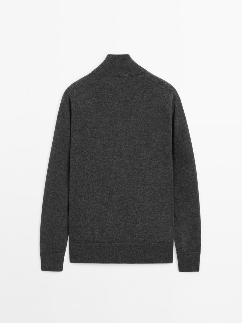 Massimo Dutti Wool Men Cardigan Dark Grey | US-RN7193502