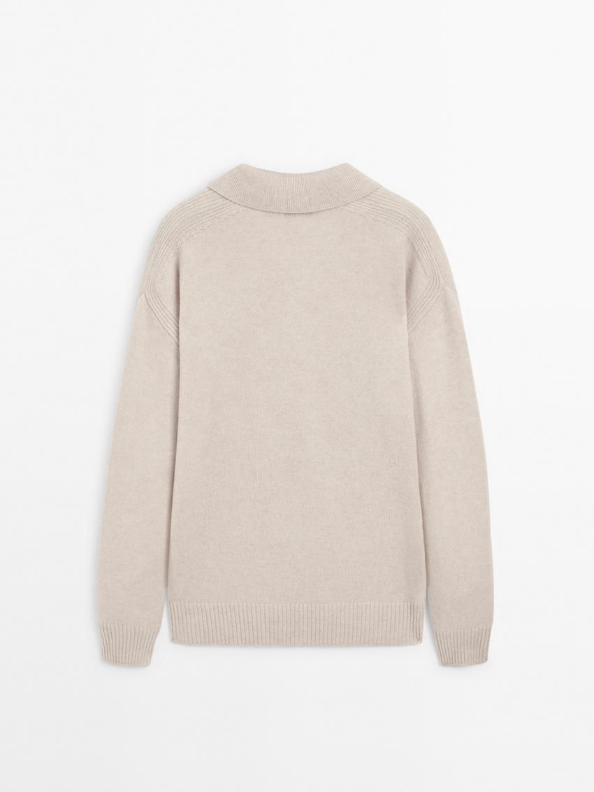 Massimo Dutti Wool Polo Collar Men Sweater Beige | US-LD6248179