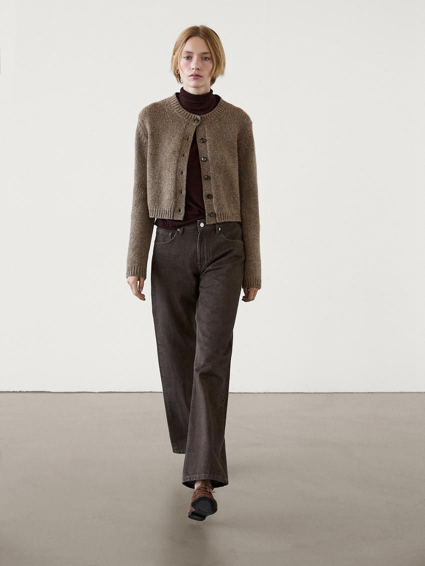 Massimo Dutti Wool Short Women Cardigan Brown | US-XE6513082