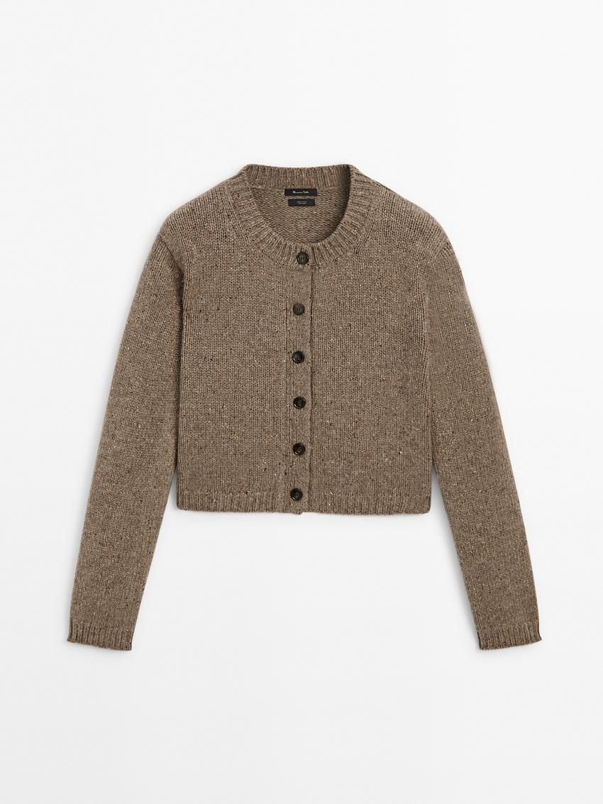 Massimo Dutti Wool Short Women Cardigan Brown | US-XE6513082
