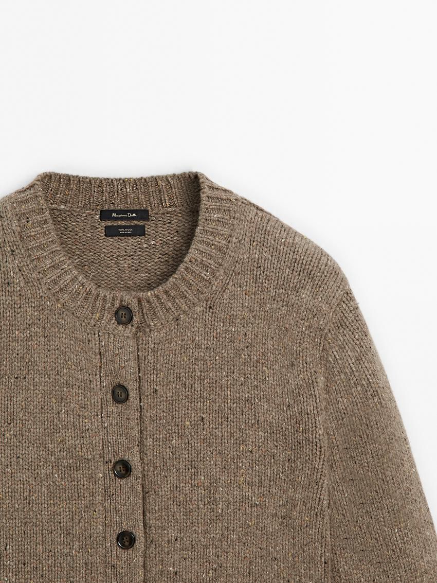 Massimo Dutti Wool Short Women Cardigan Brown | US-XE6513082