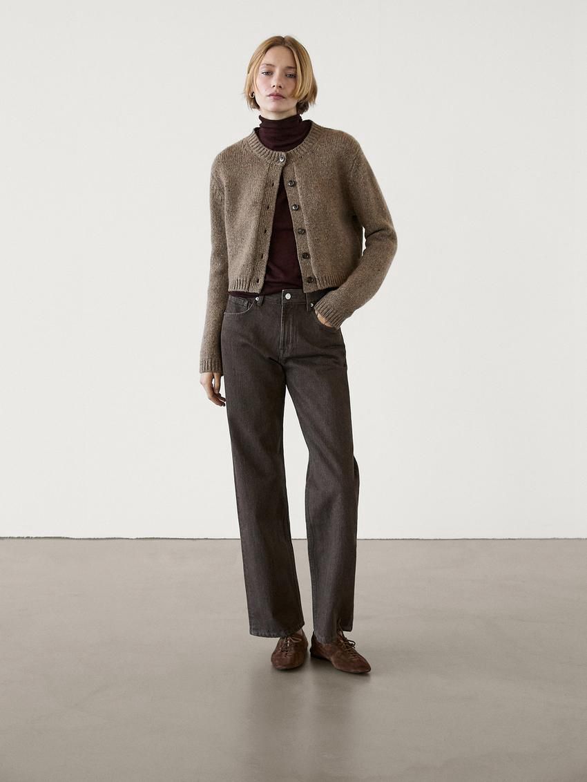 Massimo Dutti Wool Short Women Cardigan Brown | US-XE6513082