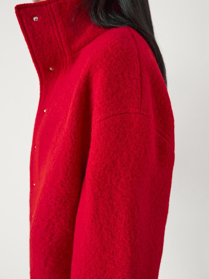 Massimo Dutti Wool Short Women Jacket Red | US-PU4593287