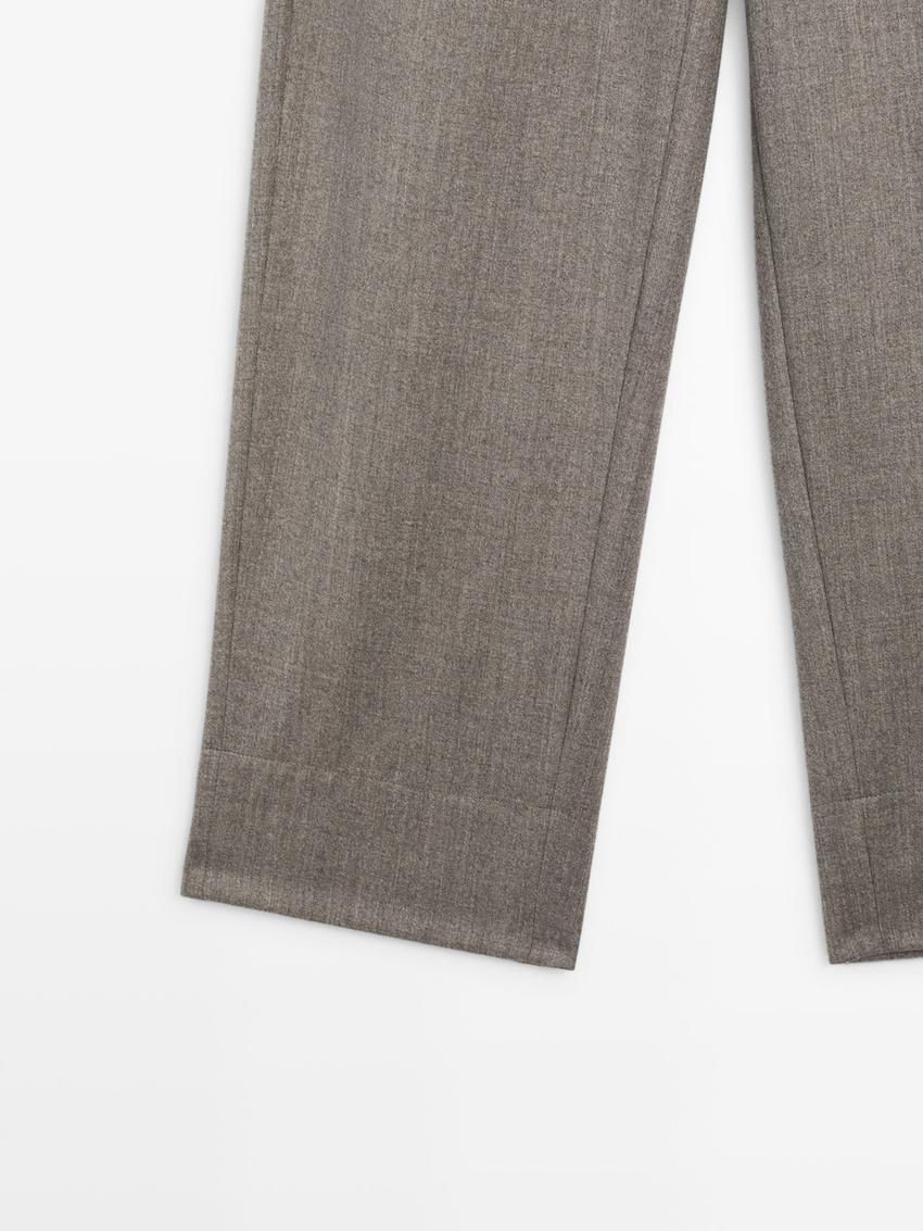 Massimo Dutti Wool Straight-leg Women Trousers Light Brown | US-YR1530982