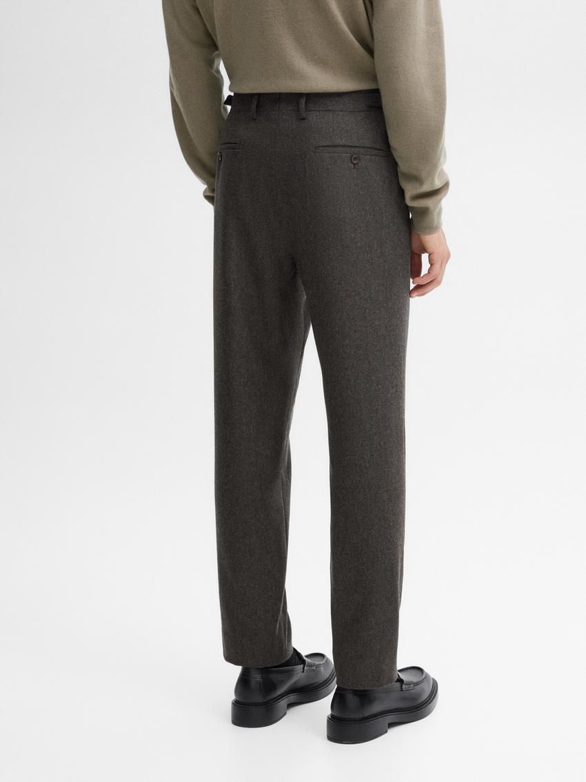 Massimo Dutti Wool Suit Men Trousers Dark Brown | US-EG2478095
