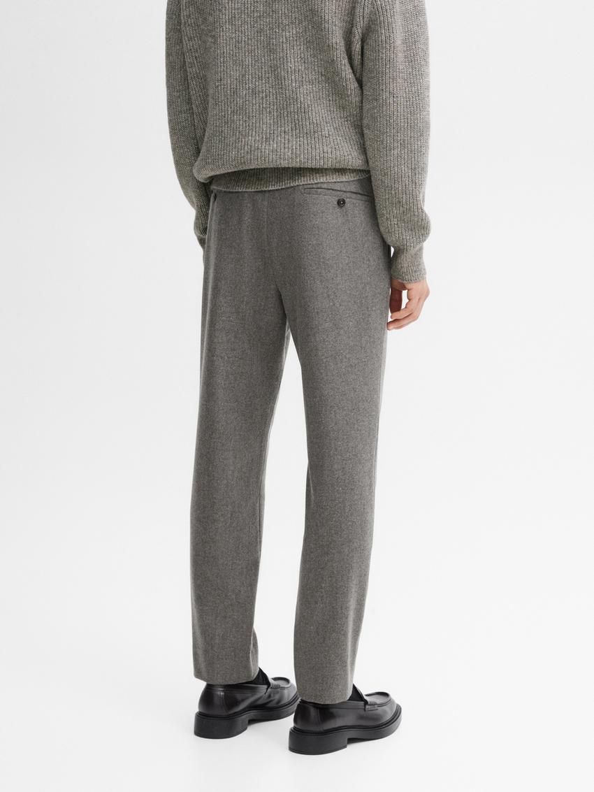 Massimo Dutti Wool Suit Men Trousers Grey | US-QJ9852614