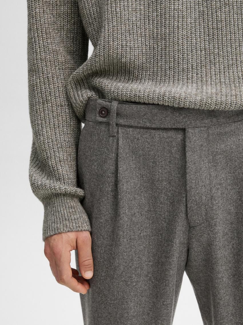 Massimo Dutti Wool Suit Men Trousers Grey | US-QJ9852614