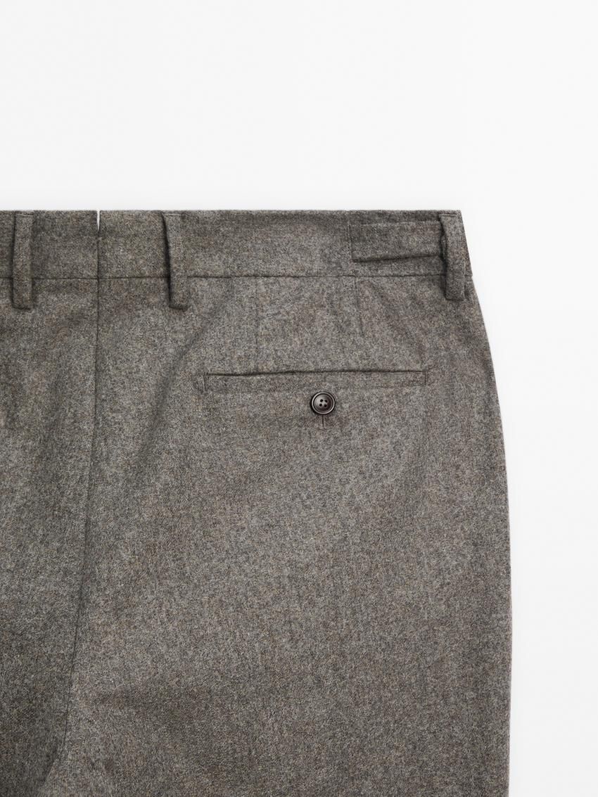 Massimo Dutti Wool Suit Men Trousers Grey | US-QJ9852614
