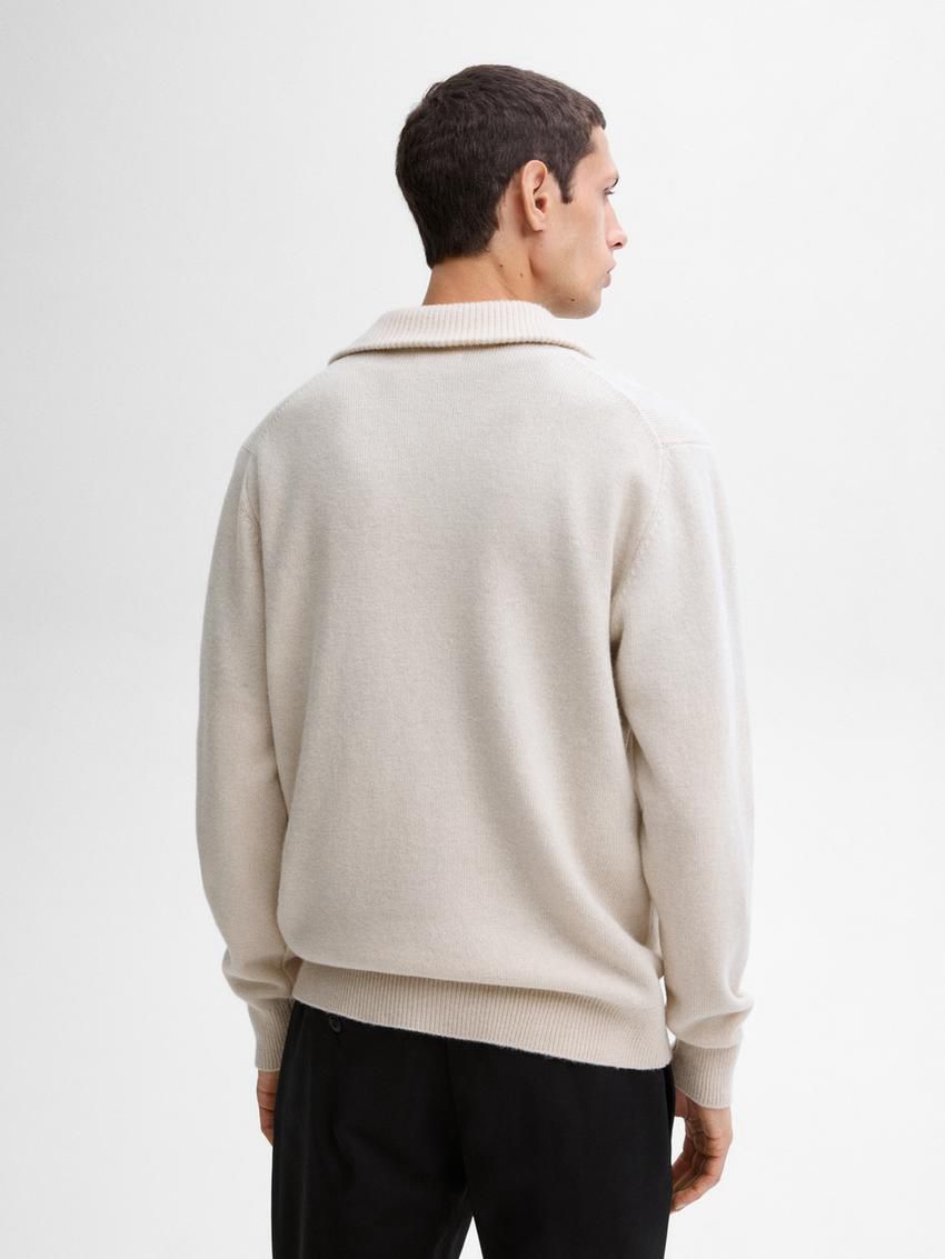 Massimo Dutti Wool With Mock Neck Men Sweater Beige | US-WD6347129