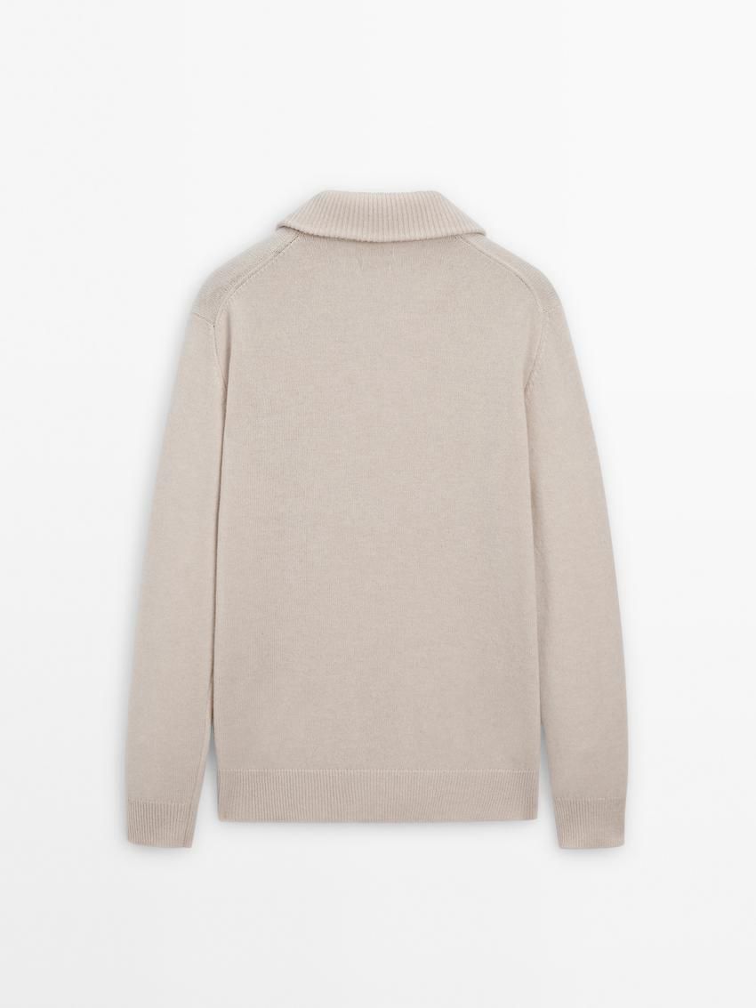 Massimo Dutti Wool With Mock Neck Men Sweater Beige | US-WD6347129