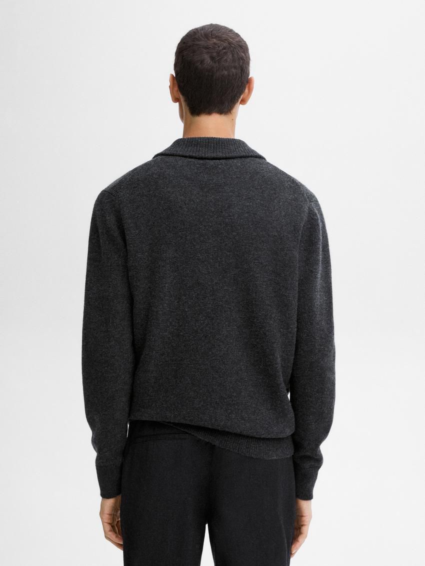 Massimo Dutti Wool With Mock Neck Men Sweater Dark Grey | US-SH7502941