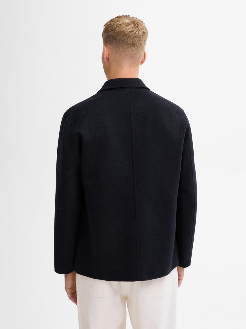 Massimo Dutti Wool With Pocket Details Men Blazer Navy | US-JR5493186