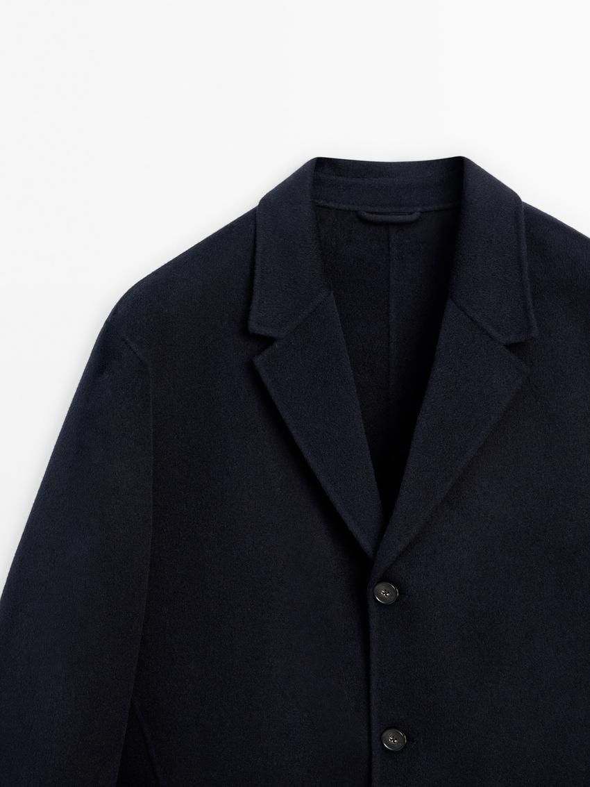 Massimo Dutti Wool With Pocket Details Men Blazer Navy | US-JR5493186