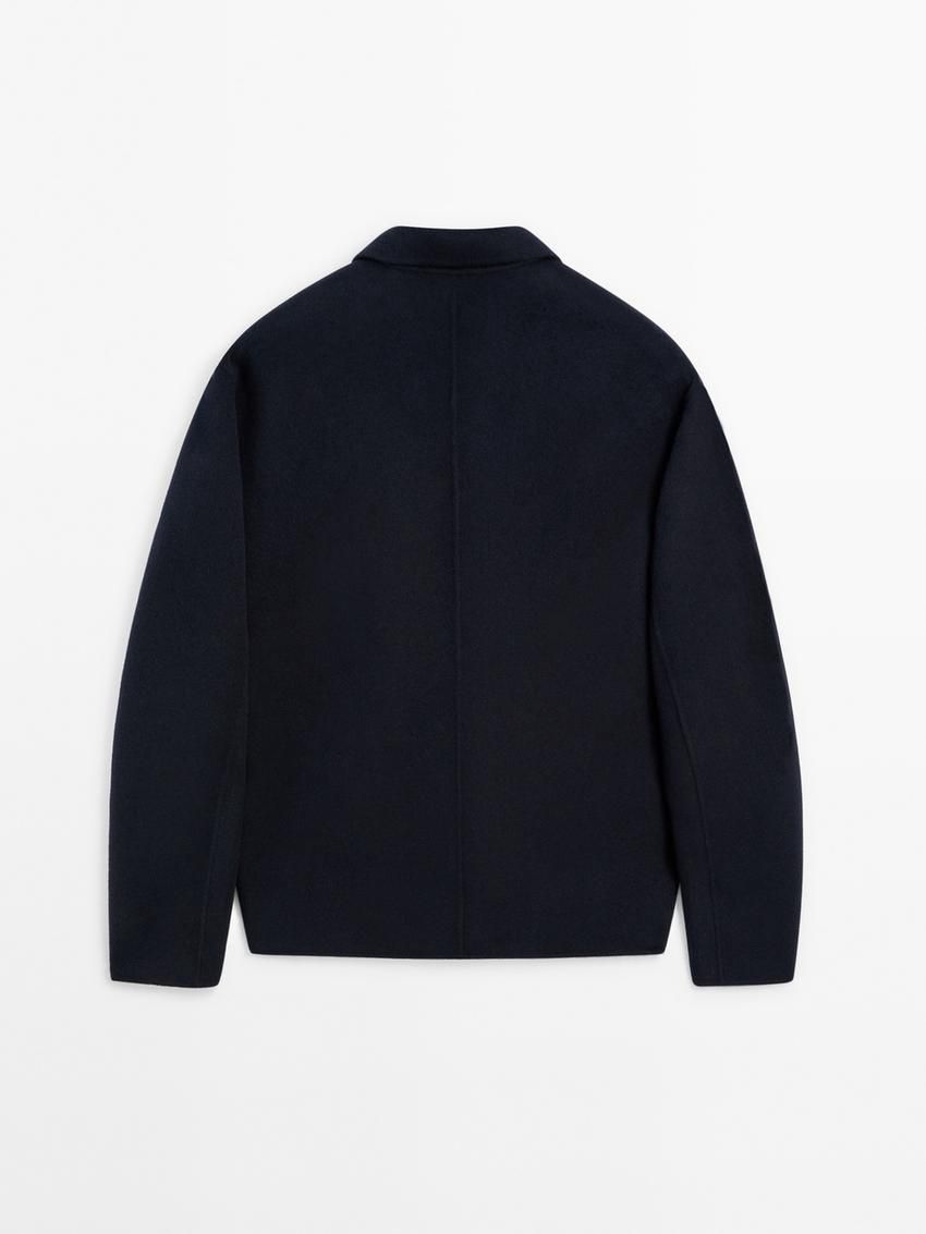 Massimo Dutti Wool With Pocket Details Men Blazer Navy | US-JR5493186