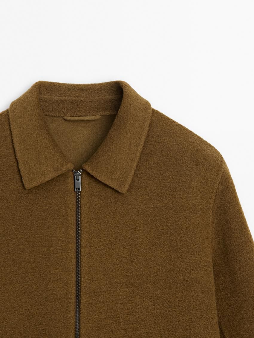 Massimo Dutti Wool-blend Bouclé Double Men Jacket Brown | US-KR5634910