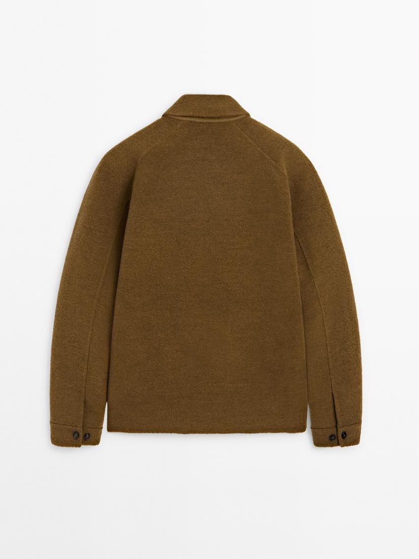 Massimo Dutti Wool-blend Bouclé Double Men Jacket Brown | US-KR5634910