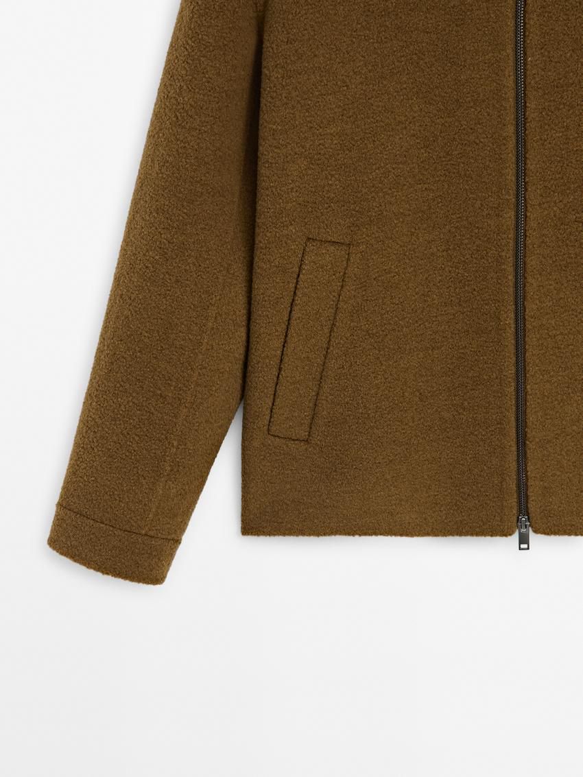 Massimo Dutti Wool-blend Bouclé Double Men Jacket Brown | US-KR5634910
