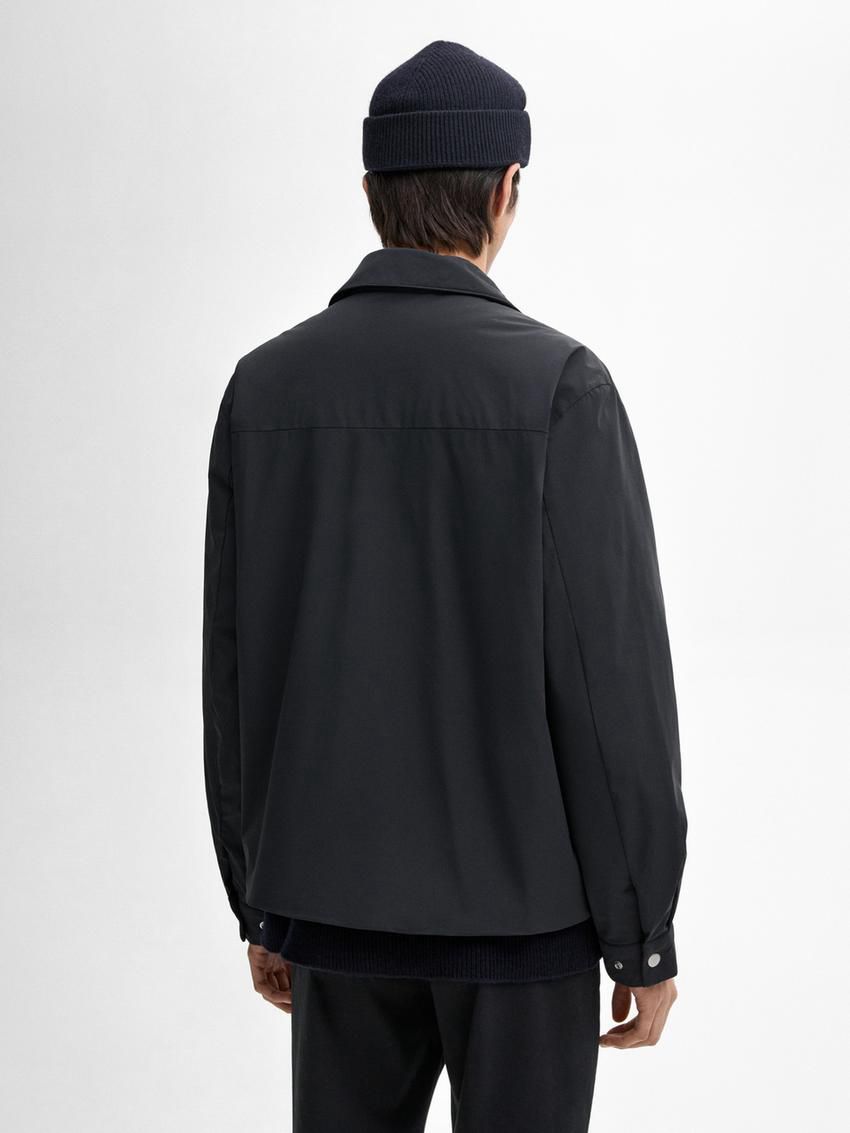 Massimo Dutti Zipped Pockets Detail Men Jacket Navy | US-IE6201374