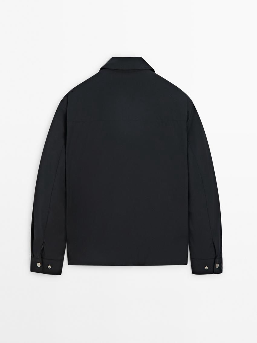 Massimo Dutti Zipped Pockets Detail Men Jacket Navy | US-IE6201374