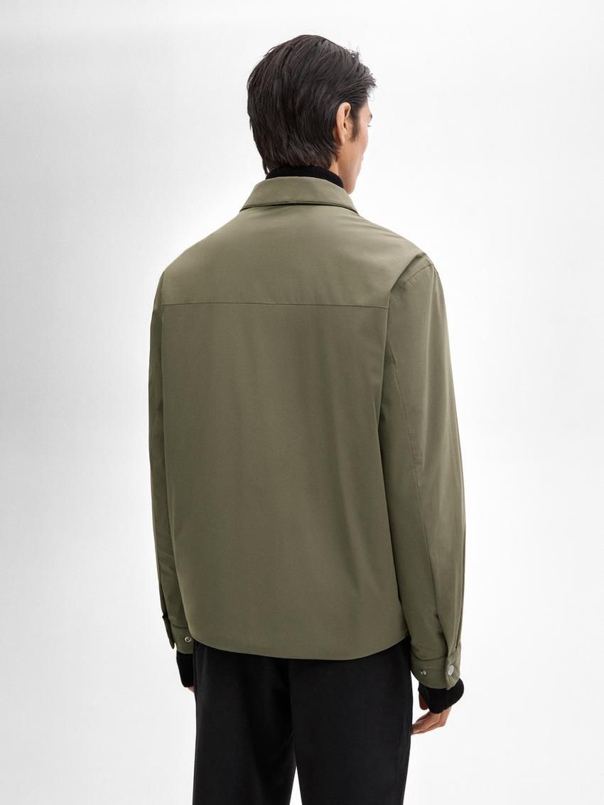 Massimo Dutti Zipped Pockets Detail Men Jacket Khaki | US-WM5413687